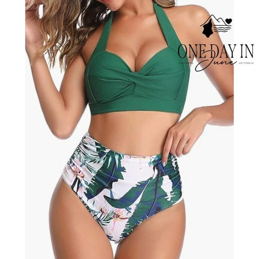 Tempt Me High Waist Molded Cup Bikini Swimsuit Size L