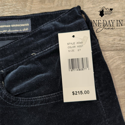 AG Adriano Goldschmied The Angel Low Rise Bootcut Velveteen Navy NWT Size 4 (27)