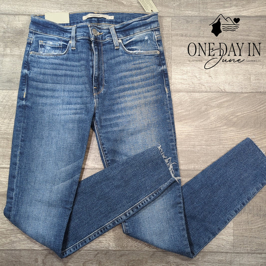 Hudson Nico Super Skinny Ankle Jeans Lotus Distressed Raw Hem NWT Size 2 (26)