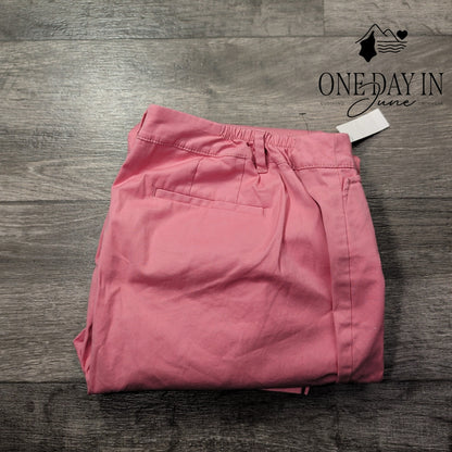 Talbots Perfect Crop Pants Pink Slim Leg Button Hem NWT Size 16WP