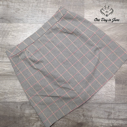 Arizona Jean Co. Plaid Zip Front Mini Skirt Houndstooth Y2K Juniors Size 11