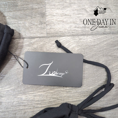 Zuobango One Shoulder Ribbed Tie Side Bikini Swimsuit Size XL