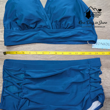 Yonique Plus Size High Waist Bikini Swimsuit Size 12W