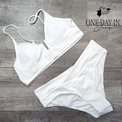 Charmleaks V Wire Textured Bikini Swimsuit Size L