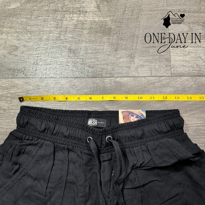 Rewash Drawstring Utility Cargo Pants Black NWT 100% Rayon Size S