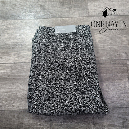 Talbots Chatham Slim Leg Ankle Pants Black White Print NWT $99 Size 16