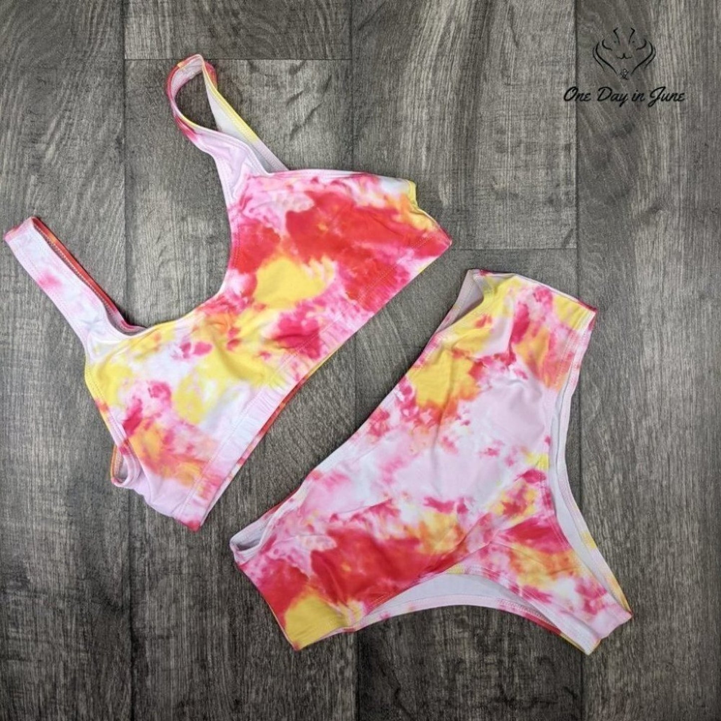 Adisputent High Waist Tie Dye Bikini Swimsuit Size L