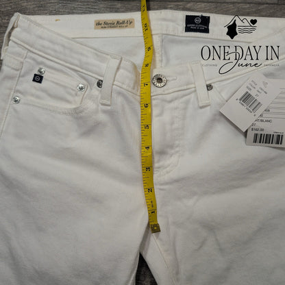 AG Adriano Goldschmied Stevie Roll Up Slim Straight Jeans White NWT Size 4 (27)