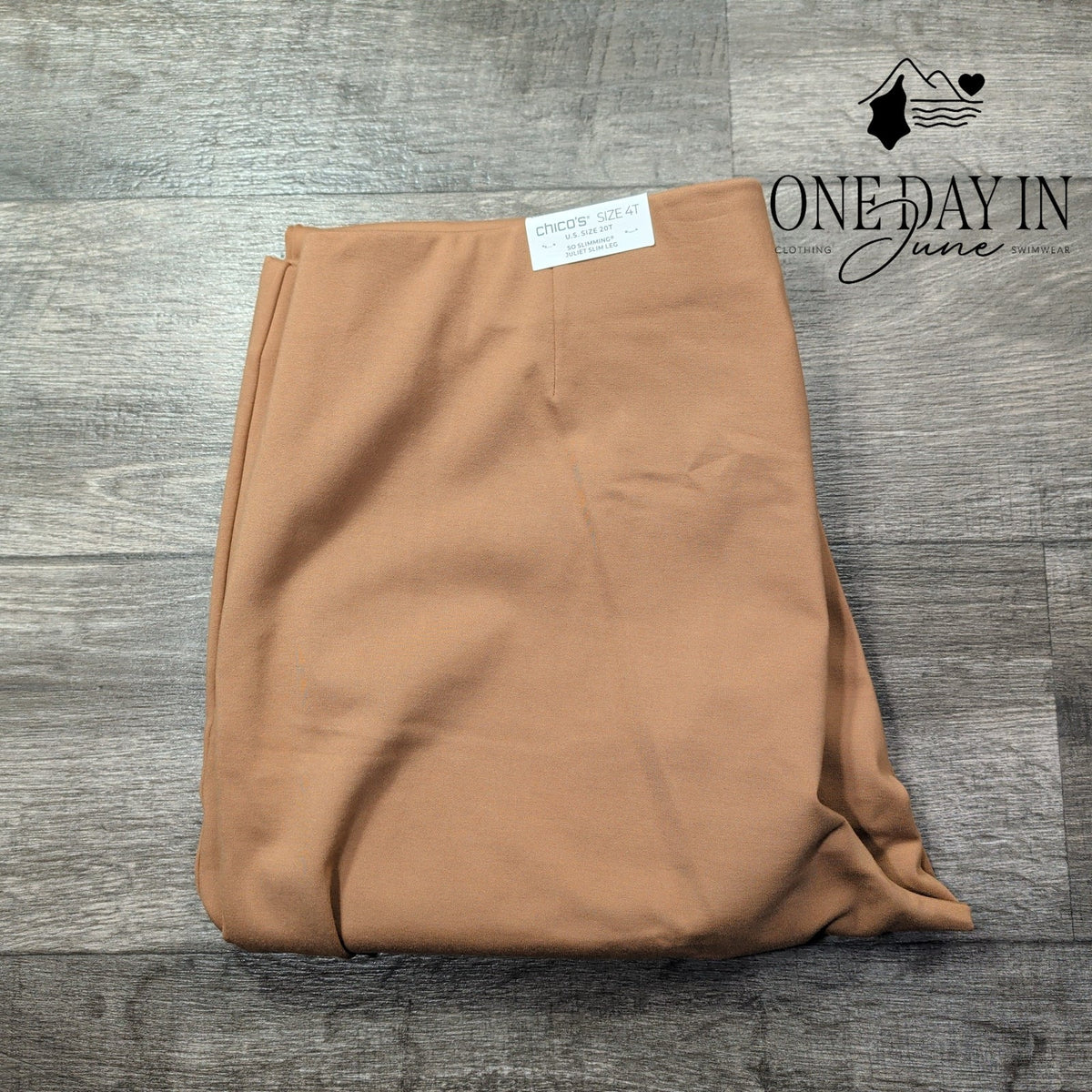Chico's So Slimming Juliet Slim Leg Pants Tan Beige Tall Size Chico's 4T (20T)
