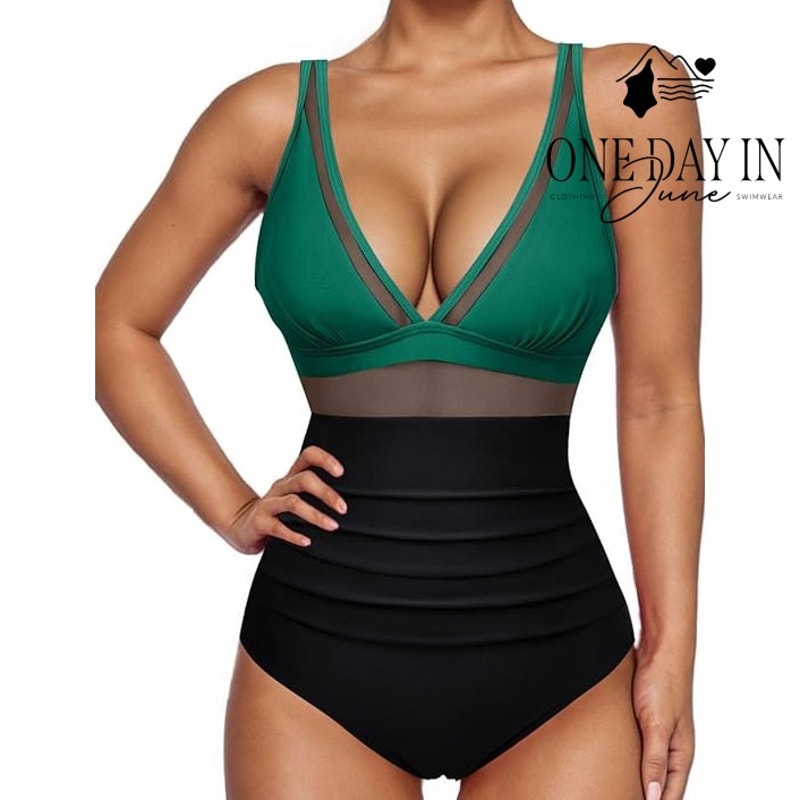 Zando Mesh Cut Out One Piece Swimsuit Size L