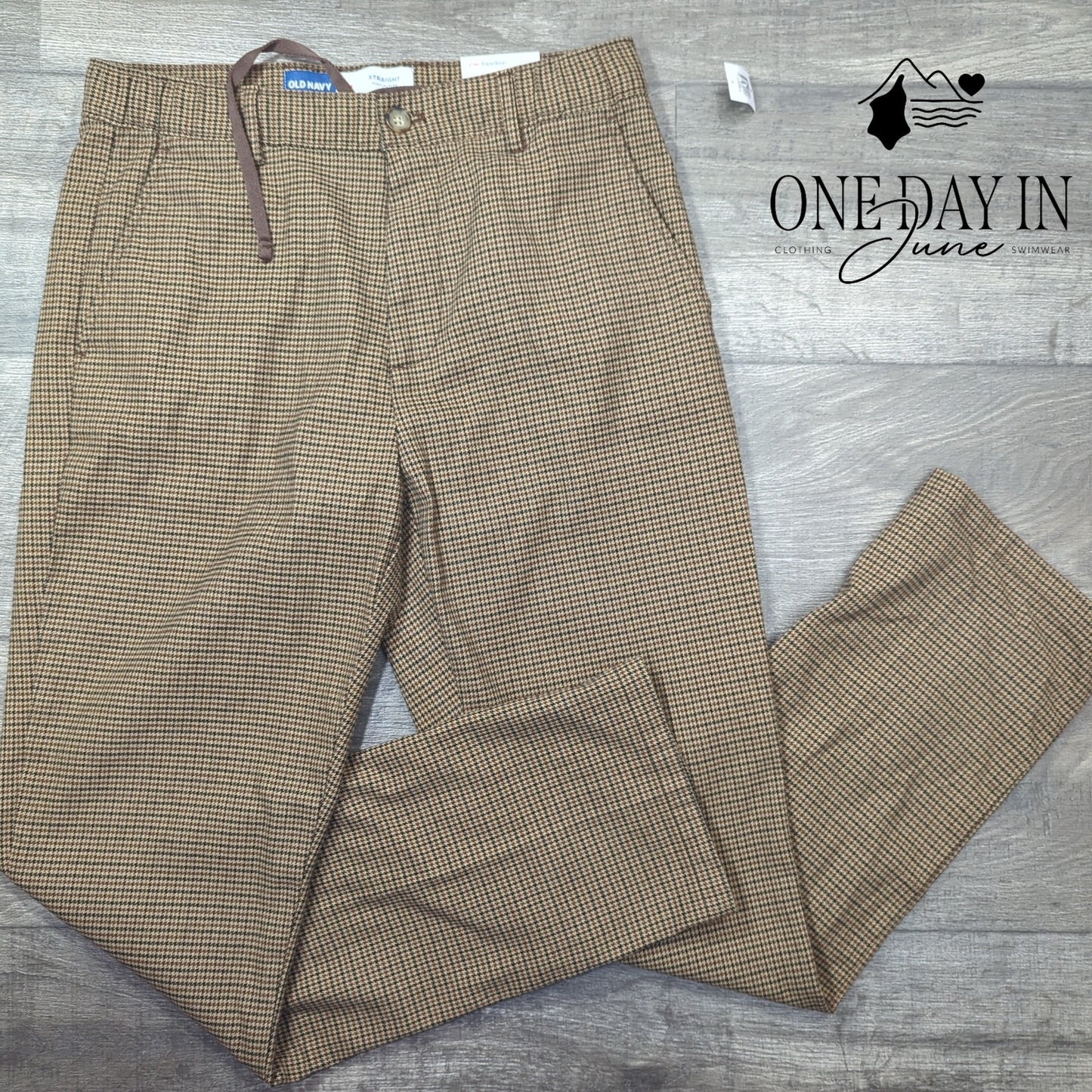 Old Navy Hounds Tooth Straight Leg Pants Size M