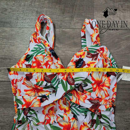 Grace Karin Tropical Swimdress One Piece Swimsuit Size L