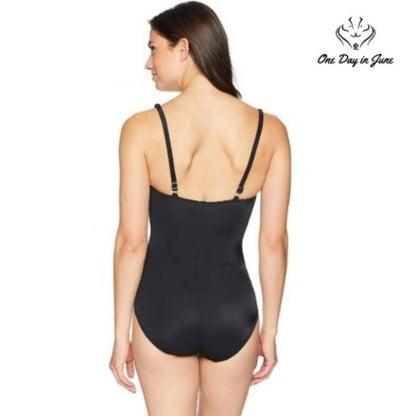 Coastal Blue Ruched Tummy Control One Piece Size L (12-14)