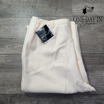 Sag Harbor Softest Touch High Rise Dress Pants Vanilla Cream NWT Size 14