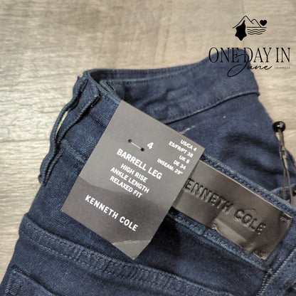 Kenneth Cole High Rise Barrell Leg Ankle Length Jeans Size 4