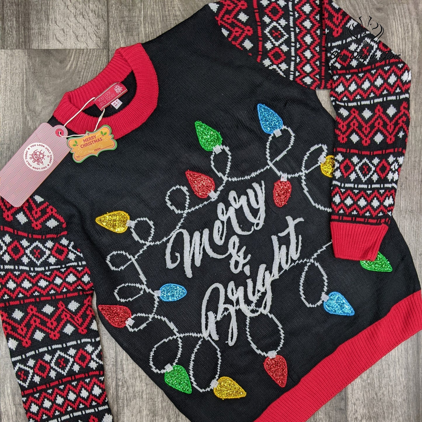 U Look Ugly Fabulous Funny Xmas Pullover Size M