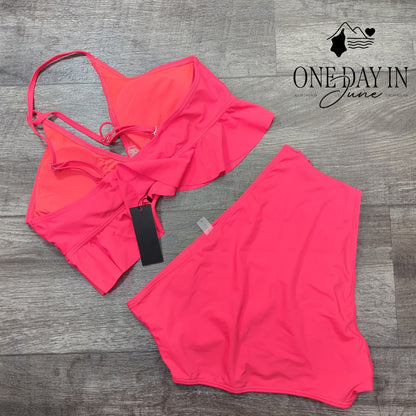 Tempt Me High Waist Ruffle Bikini Swimsuit Size M