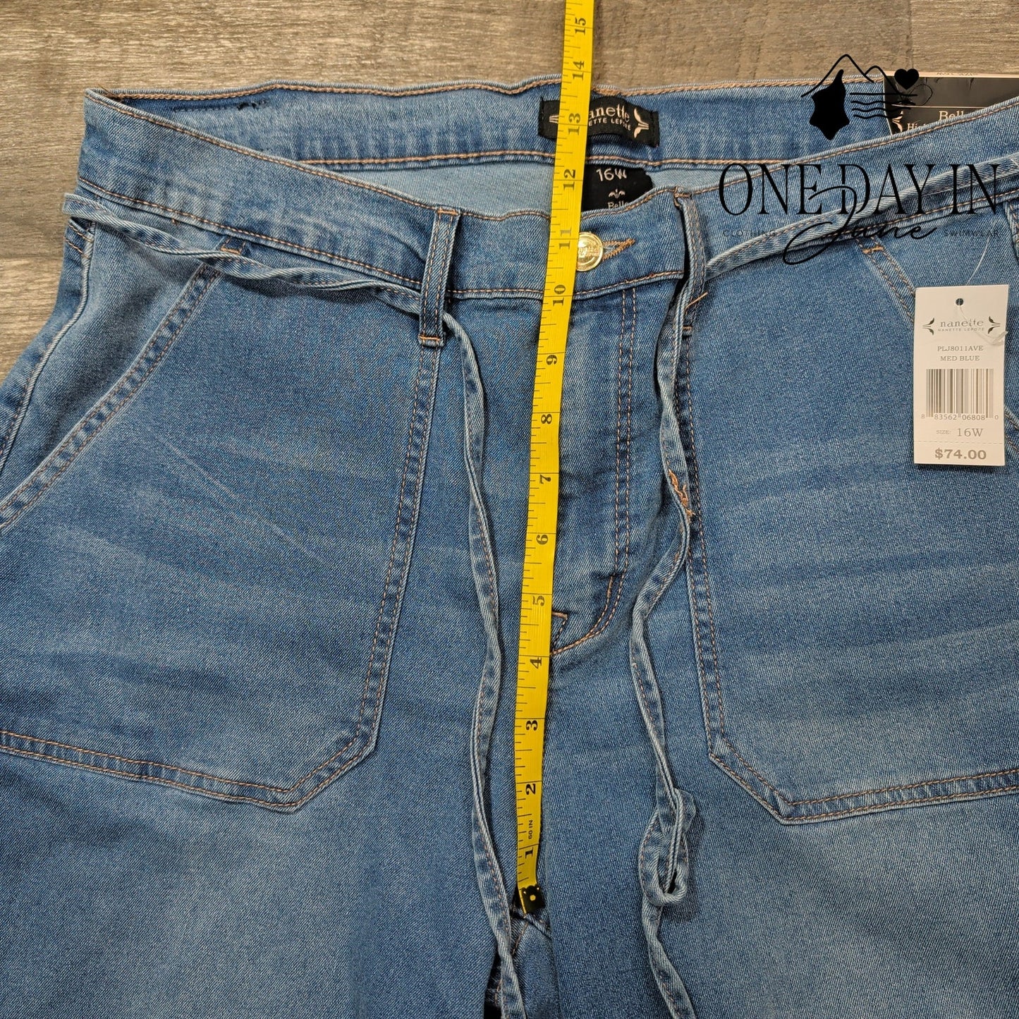 Nanette Lepore Plus Size Belle High Rise Wide Leg Crop Jeans Size 16W