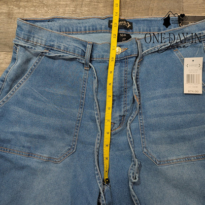 Nanette Lepore Plus Size Belle High Rise Wide Leg Crop Jeans Size 16W