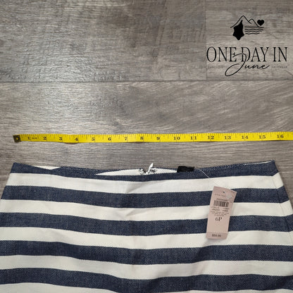 Ann Taylor Petite Linen Striped Pencil Skirt Size 6P