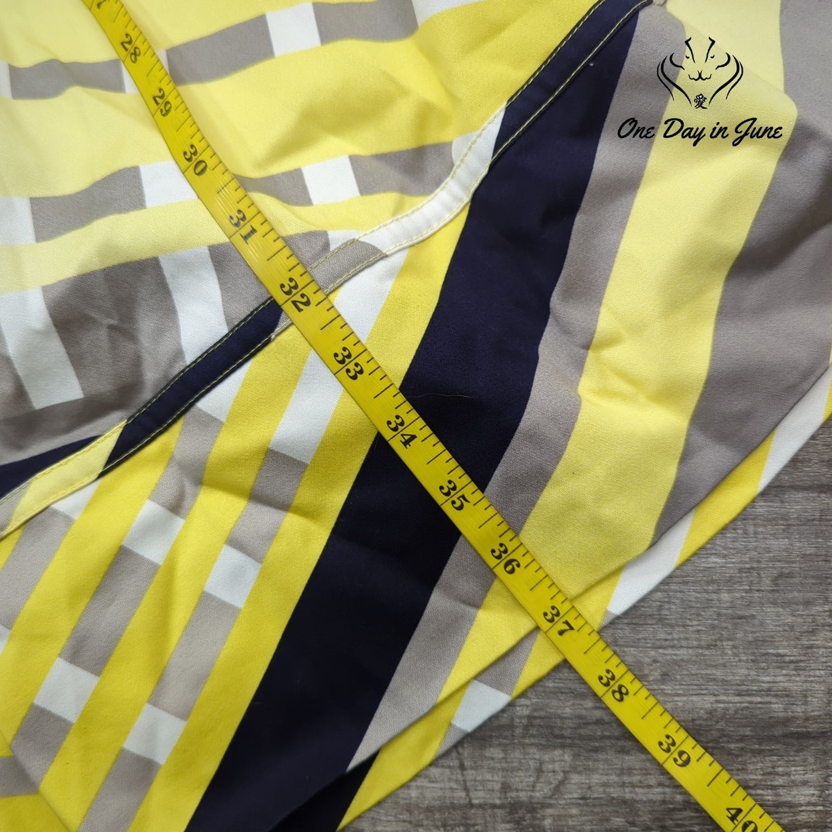 Jessica Simpson Halter Dress Yellow Navy Striped Handkerchief Hem NWT Size 6