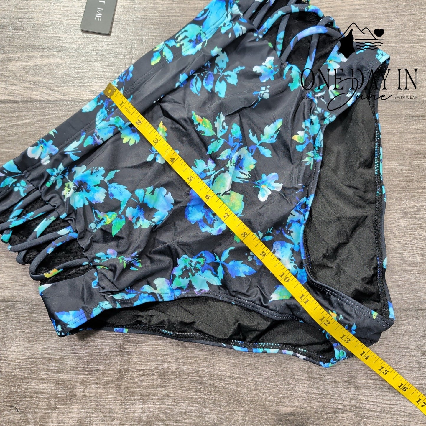 Tempt Me Plus Size Cross Front High Waist Bikini Swimsuit Size 14W
