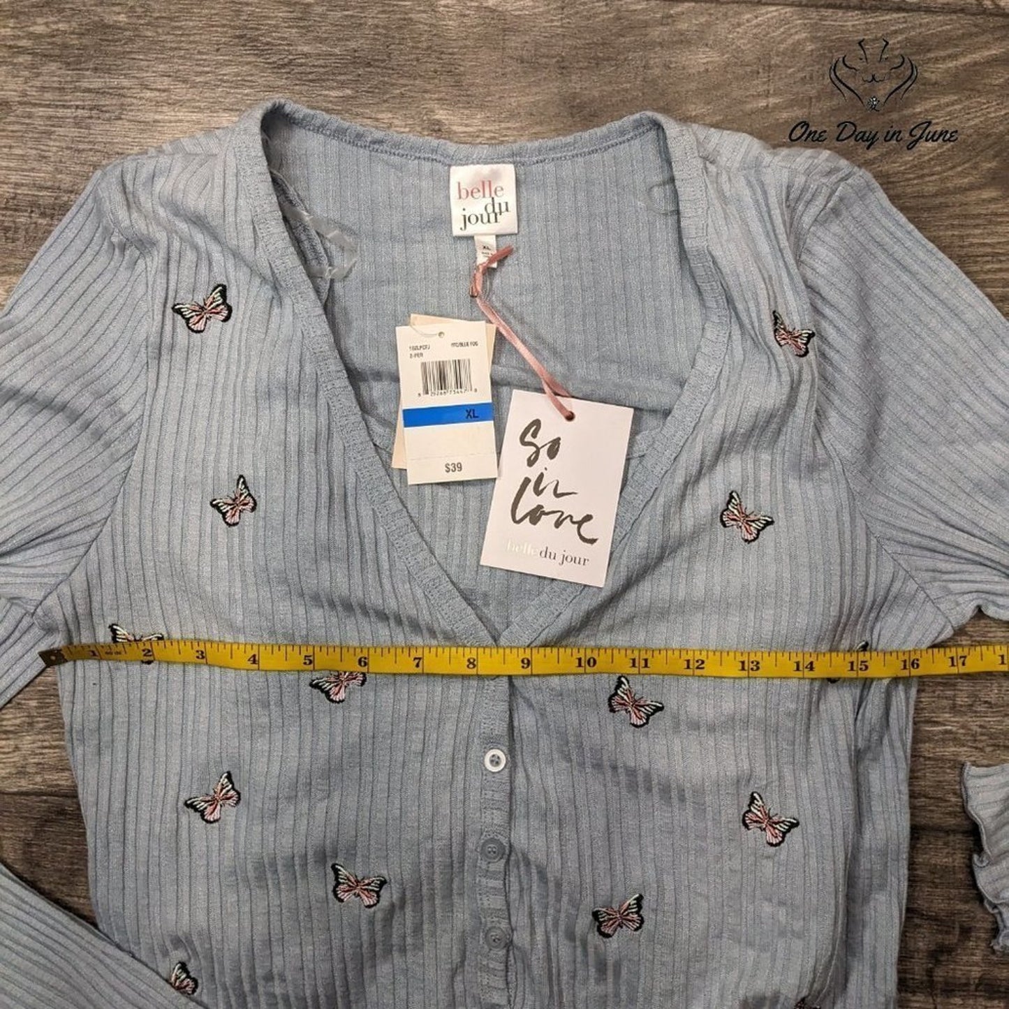 Belle Du Jour 2 Piece Long Sleeve Top Size XL