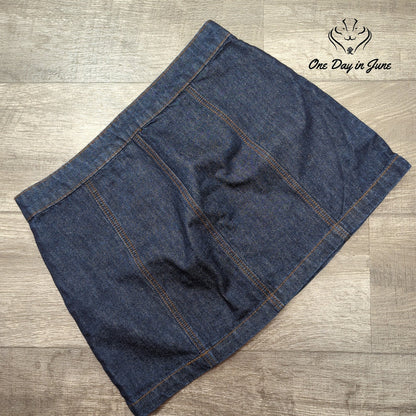 Altar'd State Zip Front Denim Mini Skirt Size M