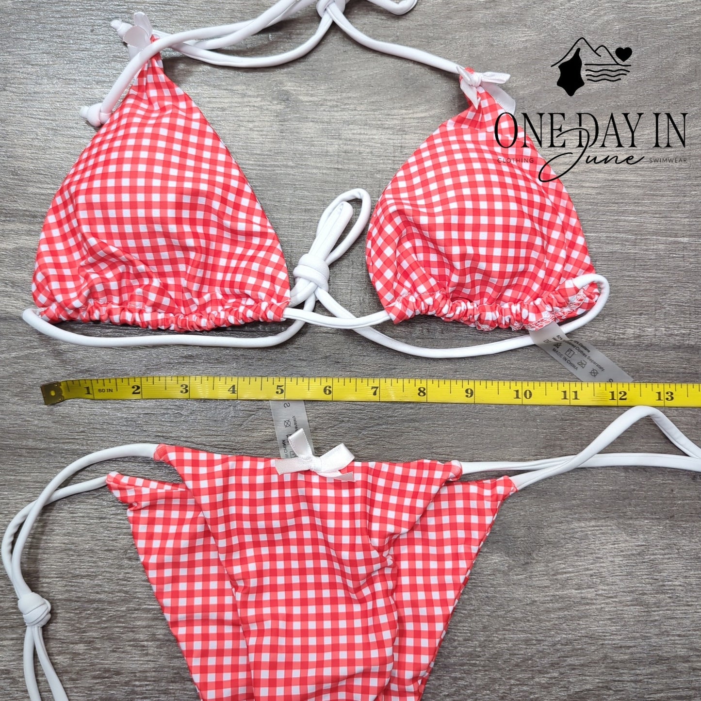 Adisputent Adjustable Triangle Tie Side Bikini Swimsuit Size S