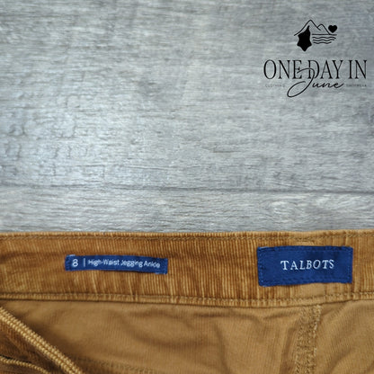 Talbots High Waist Jegging Ankle Corduroy Pants Size 8