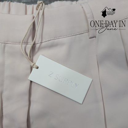 Z Supply Pleated Dress Pants Blush Pink Straight Leg NWT Size M