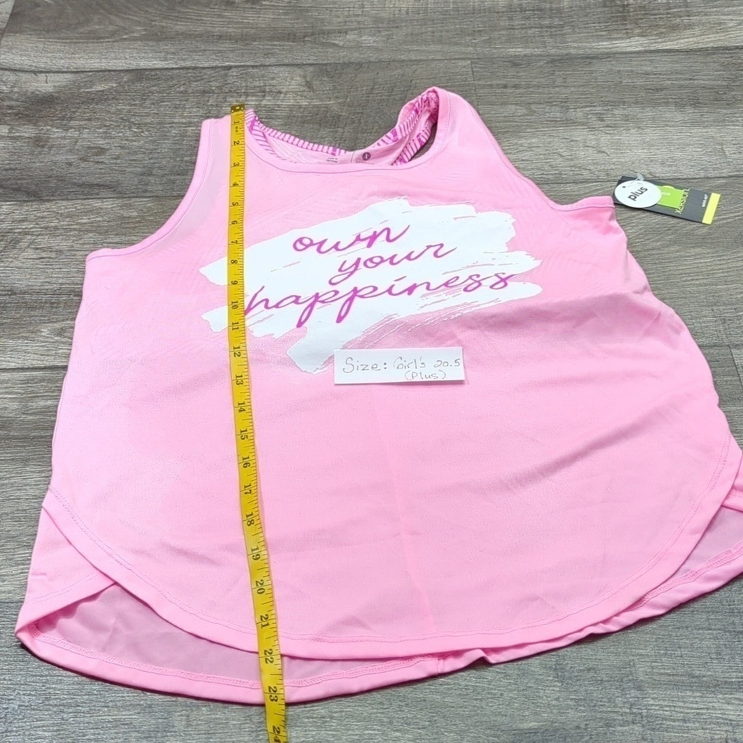 Xersion Girls Plus Double Up Active Tank Top Pink NWT Size 14.5-16.5 Plus