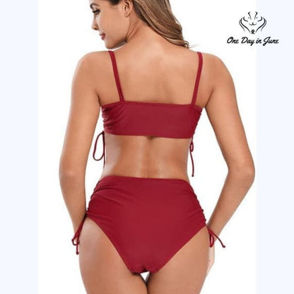 Shekini Drawstring Tube Top Bikini Swimsuit Size XL