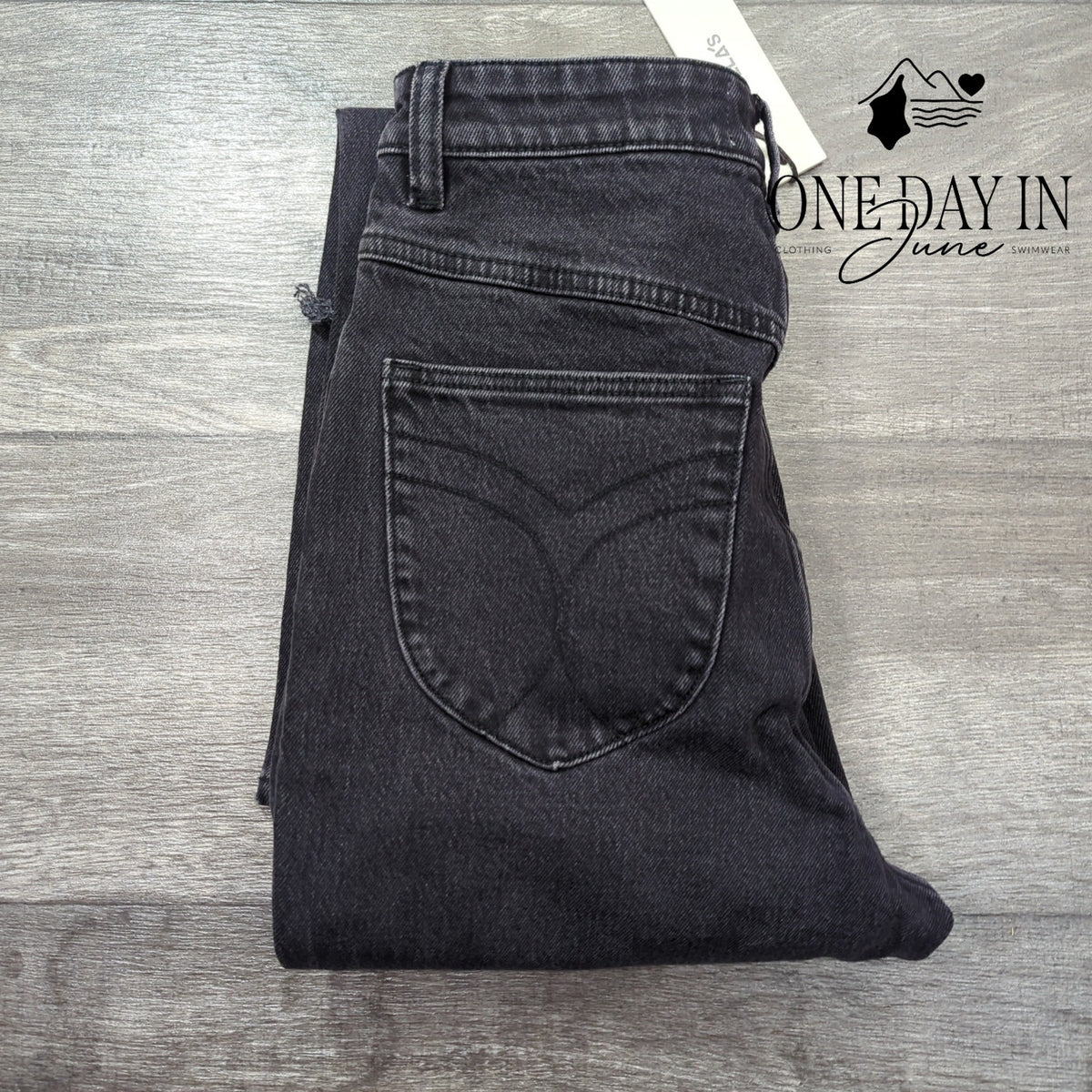Rolla's Erin Dusters High Rise Slim Distressed Jeans Black NWT Size 2 (26)
