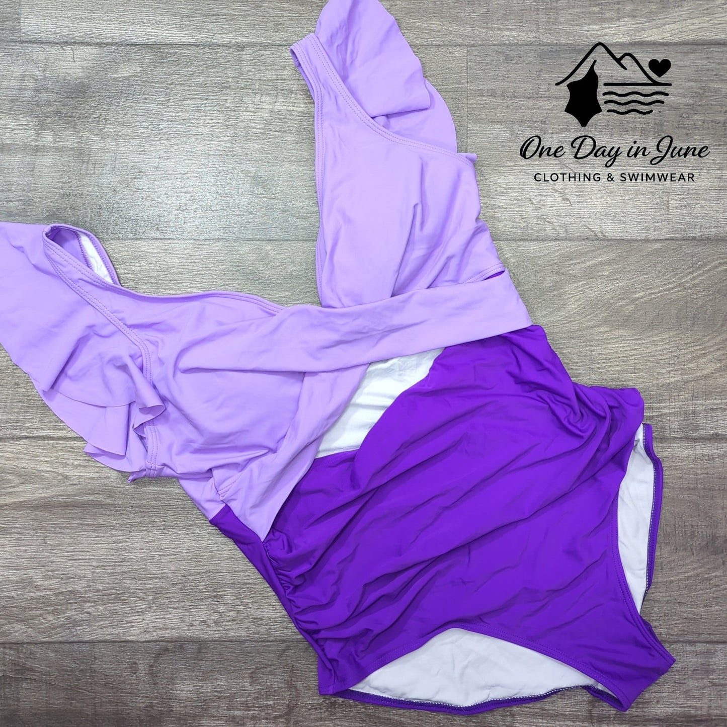B2Prity Plus Size Cut Out Ruffle Shoulder One Piece Swimsuit Size 2XL