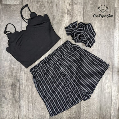 MakeMeChic Summer Cami Crop Top with Shorts Size XS