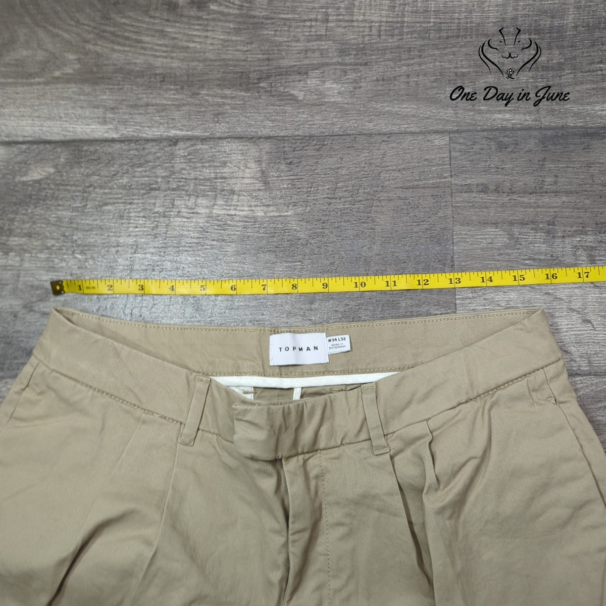 Topman Topman Men's Pleated Front Khaki Tan Chino Pants Size 34X32