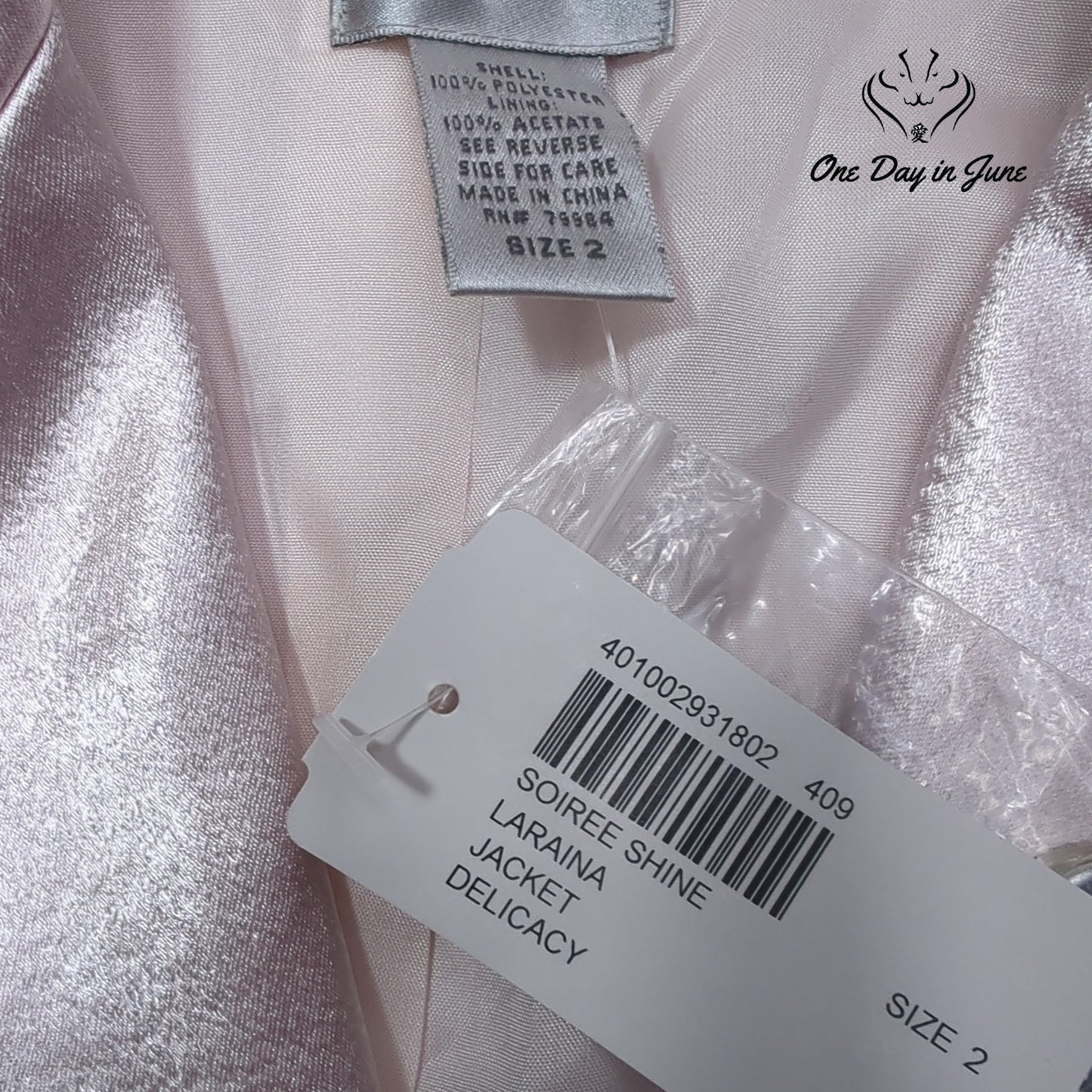 Chico's Soiree Shine Laraina Jacket Pink Metallic Blazer NWT Size 2 (12)