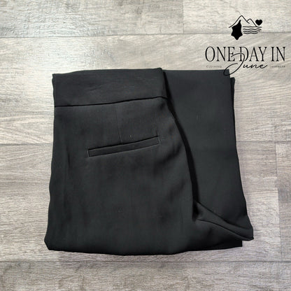 Banana Republic High Rise Wide Leg Crop Pants Black NWT Size 6