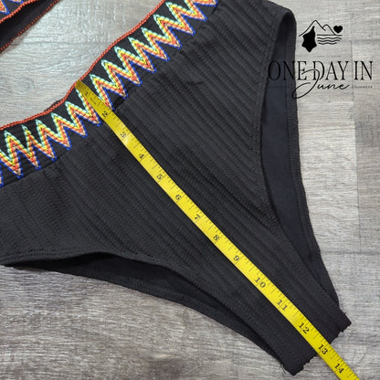 Zuobango Textured Crop Bikini Swimsuit Size L