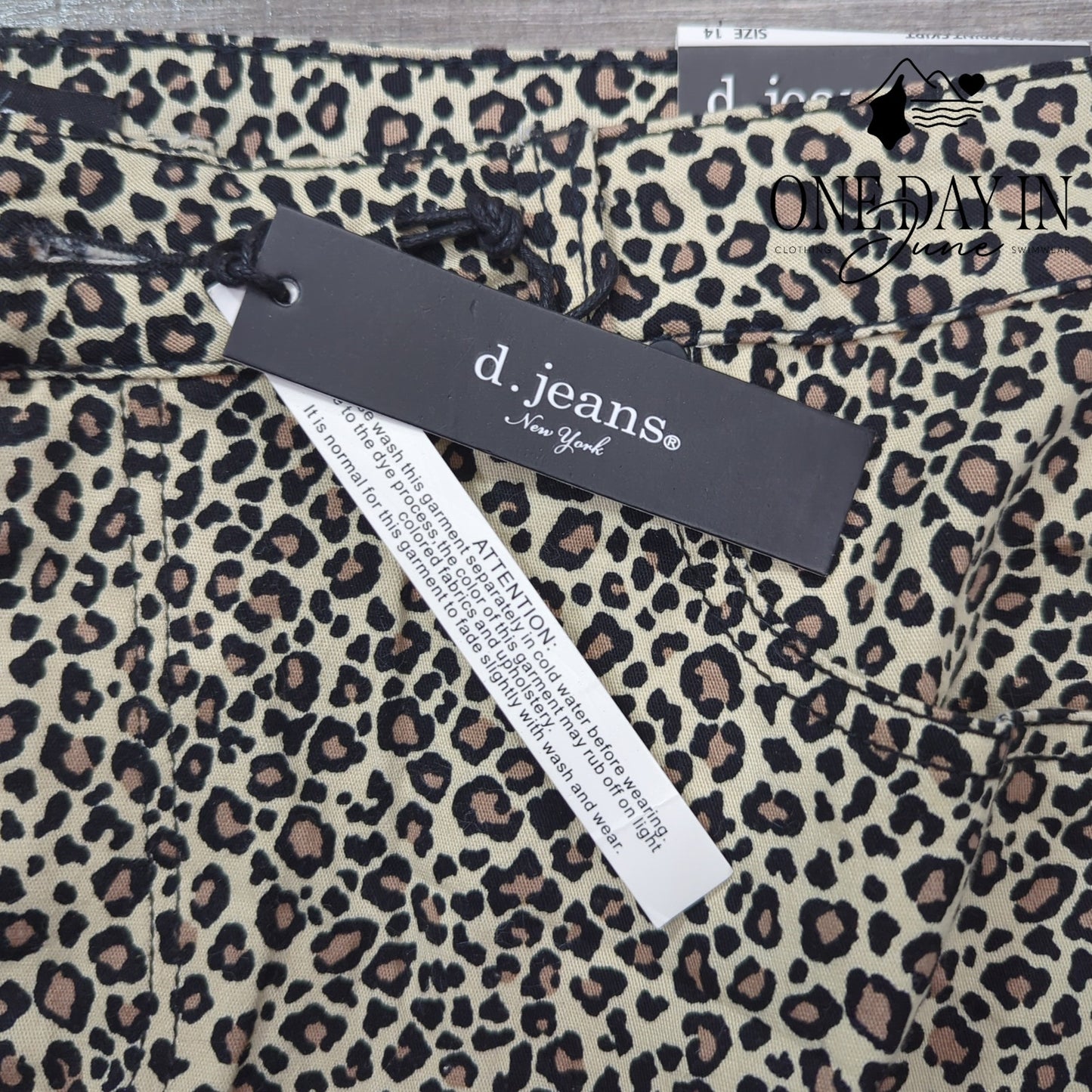 d.jeans Leopard Print Skirt Size 14