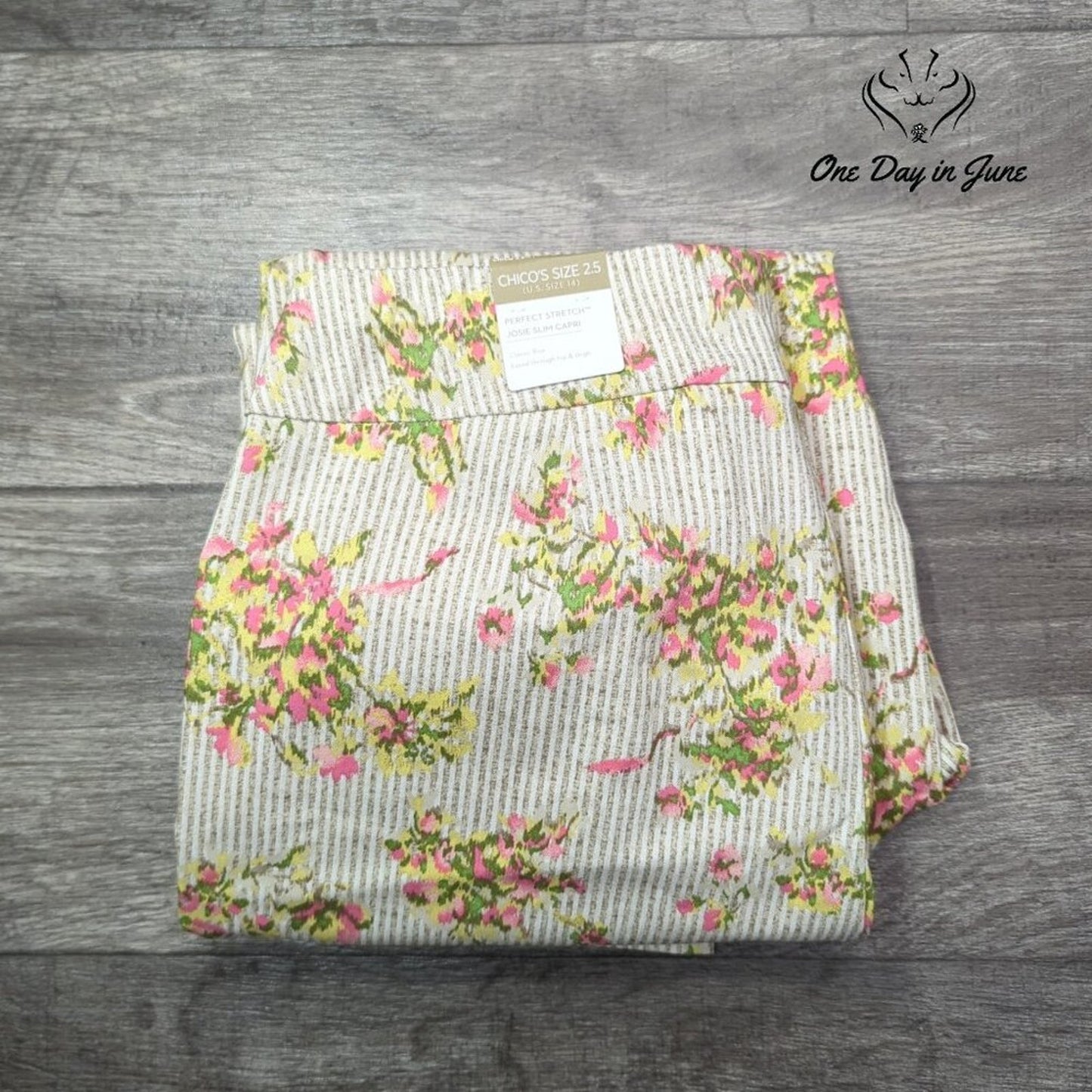 Chico's Ikat Floral Slim Capri Size 2.5 (14)