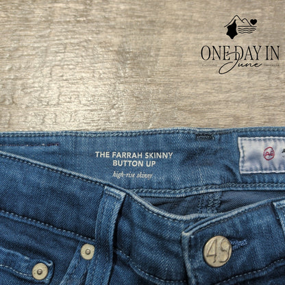 AG Adriano Goldschmied Farrah Skinny HighRise Blue Stretch Jeans NWT Size 4 (27)