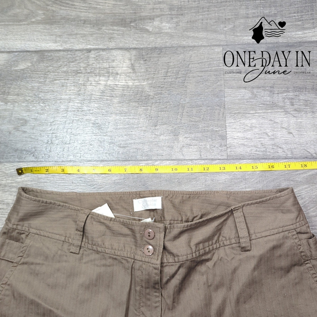 Christopher & Banks Capri Pants Brown Tan Flat Front Cropped NWT Size 12
