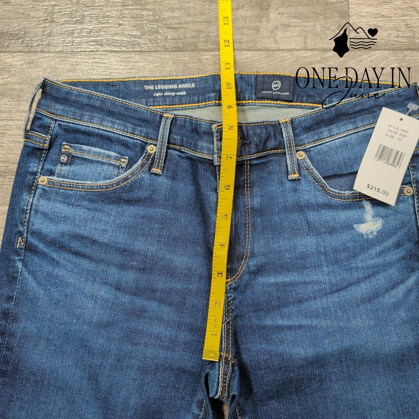 AG Adriano Goldschmied The Legging Jeans Distressed Skinny NWT $215 Size 4 (27)