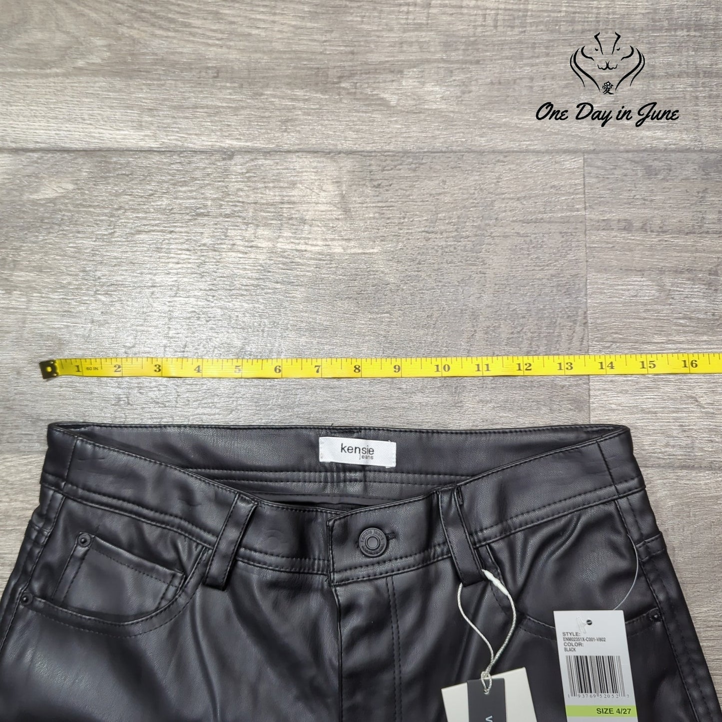 Kensie Jeans Vegan Leather Straight Leg Pants Size 4