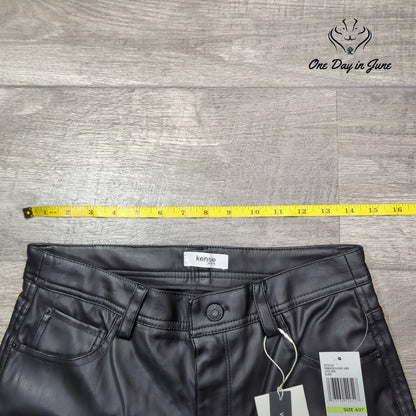 Kensie Jeans Vegan Leather Straight Leg Pants Size 4