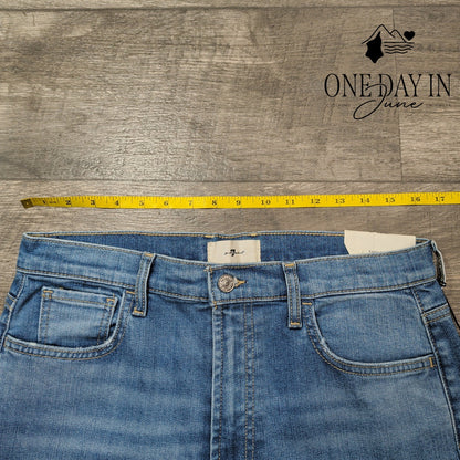 7 For All Mankind Easy Slim Jeans Floral Distressed High Rise NWT $248 Size 12