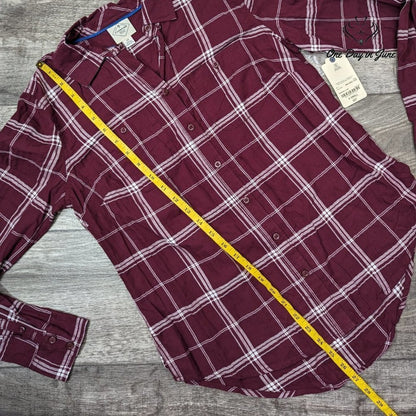 St. John's Bay Classic Fit Plaid Flannel Shirt Size XS