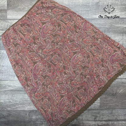 Style & Co Aged Paisley Boho Midi Skirt Size 12